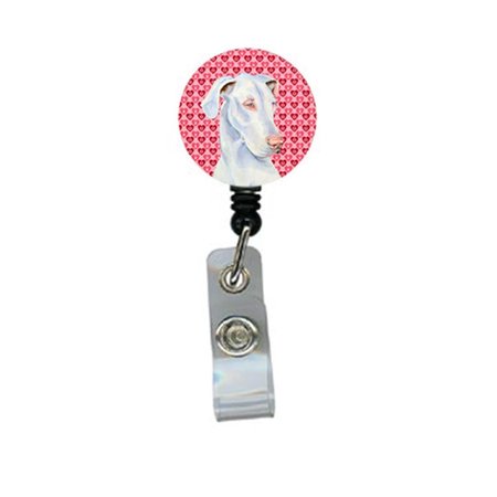TEACHERS AID Great Dane Valentines Love and Hearts Retractable Badge Reel or ID Holder with Clip TE243354